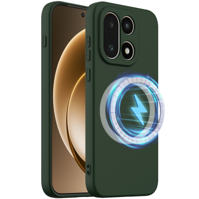 "Shell" MagSafe cieta silikona (TPU) apvalks - tumši zaļa (OnePlus 15)