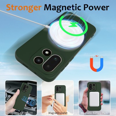 "Shell" MagSafe cieta silikona (TPU) apvalks - tumši zaļa (OnePlus 15)