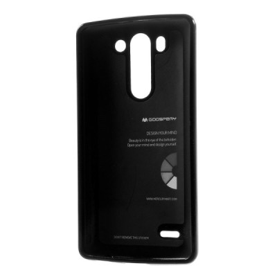 LG G3 S (Beat) D722 Mercury melns cieta silikona (TPU) apvalks / vacins.lv