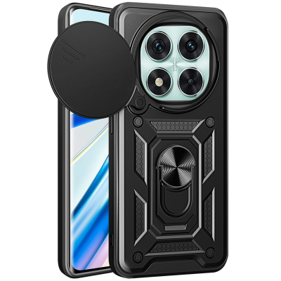 "Mozhi" Kickstand pastiprinātas aizsardzības apvalks - melns (Redmi Note 14 Pro 5G / Poco X7 5G)