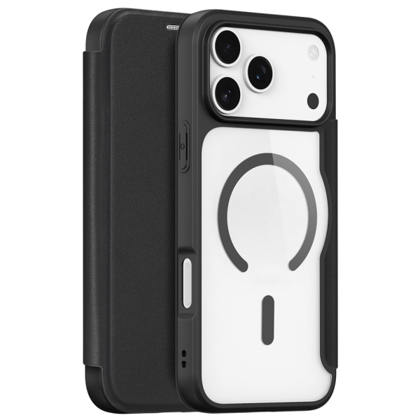 "Dux Ducis" Skin X Pro atvērams maciņš - melns (iPhone 17 Pro)