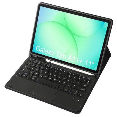 "Bosina" Atvēramais futrālis ar tastatūra - melns (Galaxy Tab A11+)