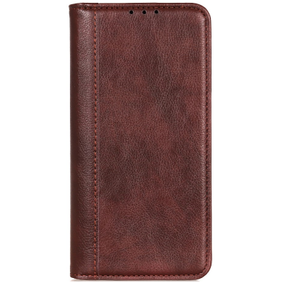 „Binfen“ Solid Flip Book Case - Brown (Galaxy S25 Ultra)