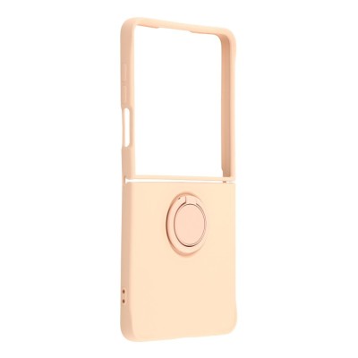 „Dechen“ Ring Kickstand kieto silikono (TPU) dėklas - rožinis (Galaxy Flip7)