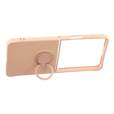 „Dechen“ Ring Kickstand kieto silikono (TPU) dėklas - rožinis (Galaxy Flip7)