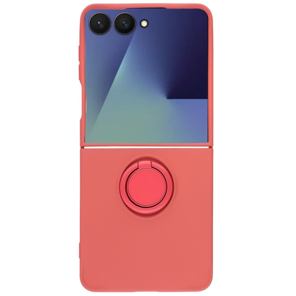 „Dechen“ Ring Kickstand kieto silikono (TPU) dėklas - raudonas (Galaxy Flip7)