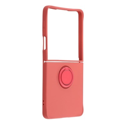 "Dechen" Ring Kickstand cieta silikona (TPU) apvalks - sarkans (Galaxy Flip7)