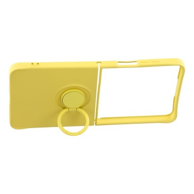 „Dechen“ Ring Kickstand kieto silikono (TPU) dėklas - geltonas (Galaxy Flip7)