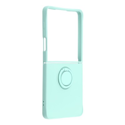 "Dechen" Ring Kickstand cieta silikona (TPU) apvalks - piparmētru (Galaxy Flip7)