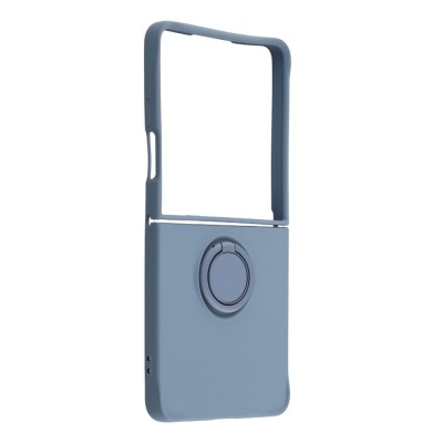 "Dechen" Ring Kickstand cieta silikona (TPU) apvalks - zils (Galaxy Flip7)