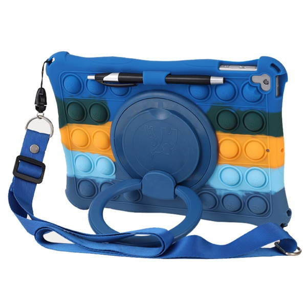 „Popit“ Bubble Kickstand mīksta silikona (TPU) apvalks - zils (iPad 9.7 2017 / 9.7 2018 / Air (2013) / Air 2 (2014) / iPad 2 /