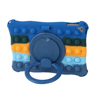 Apple iPad 9.7 (Air, Air 2 ,iPad 2 / 3 / 4) „Popit“ Bubble Kickstand zils mīksta silikona (TPU) apvalks | Vacins.lv