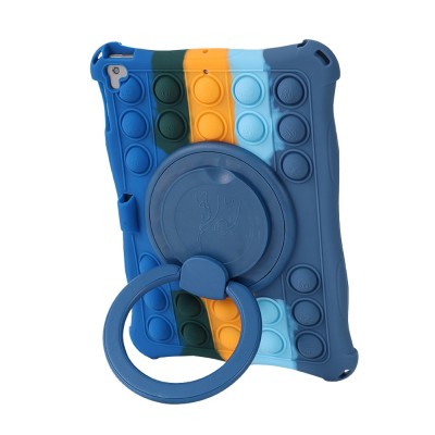 Apple iPad 9.7 (Air, Air 2 ,iPad 2 / 3 / 4) „Popit“ Bubble Kickstand zils mīksta silikona (TPU) apvalks | Vacins.lv