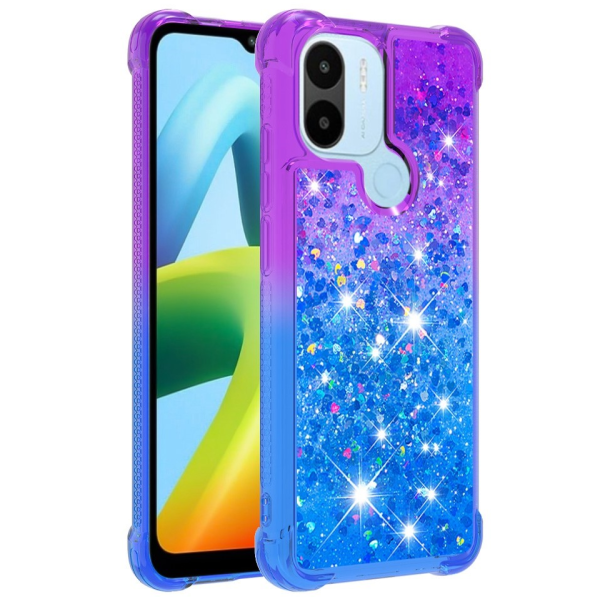 "Yibo" Shine Kickstand cietā silikona (TPU) vāciņš - violets/zils (Redmi A2 / A1 / A2+ / A1+)