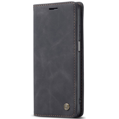 „CaseMe“ Retro solidus atverčiamas dėklas - juodas (Mi 10T / 10T Pro)