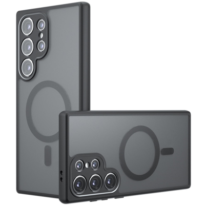 „Mofan“ MagSafe matinis kieto silikono (TPU) dėklas - juodas (Galaxy S24 Ultra)