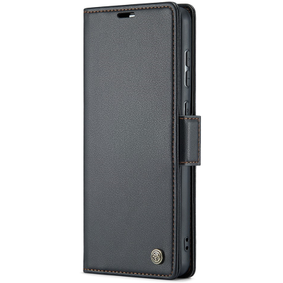 "CaseMe" Leather atvēramais ādas maciņš - melns (Galaxy S20+)