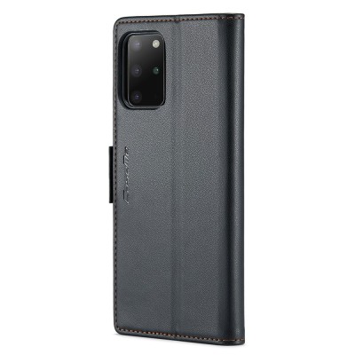 „CaseMe“ Leather atverčiamas dėklas - juodas (Galaxy S20+)