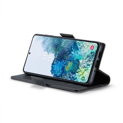 „CaseMe“ Leather atverčiamas dėklas - juodas (Galaxy S20+)