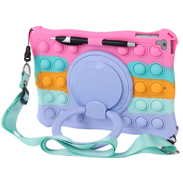 „Popit“ Bubble Kickstand minkšto silikono (TPU) dėklas - rožinis (iPad Air / iPad Air 2 / iPad 9.7" 2017 / iPad 9.7" 2018)
