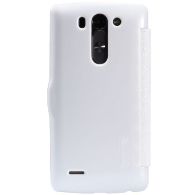 LG G3 S (Beat) D722 baltas odinis atverčiamas Nillkin Fresh dėklas / Priedai.lt
