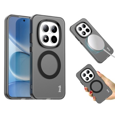 "IMAK" Candy MagSafe matēts cieta silikona (TPU) apvalks - melns (Redmi Note 15 Pro 5G)