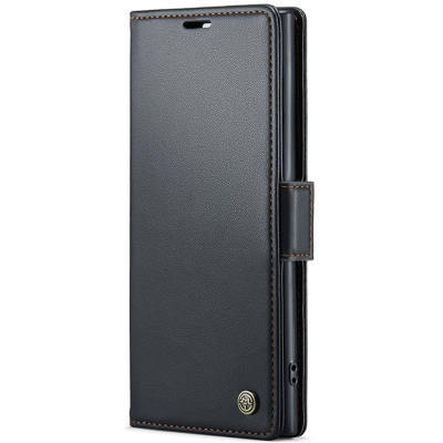 "CaseMe" Leather atvēramais ādas maciņš - melns (Galaxy Note 10+)