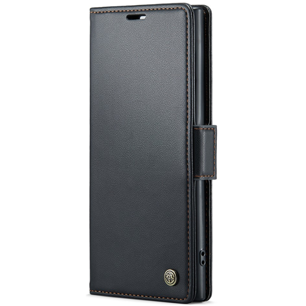 "CaseMe" Leather atvēramais ādas maciņš - melns (Galaxy Note 10+)