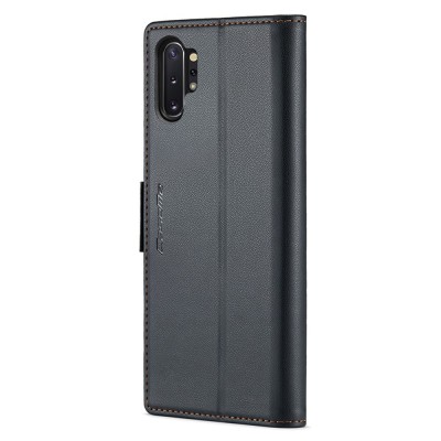 "CaseMe" Leather atvēramais ādas maciņš - melns (Galaxy Note 10+)