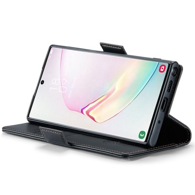 "CaseMe" Leather atvēramais ādas maciņš - melns (Galaxy Note 10+)