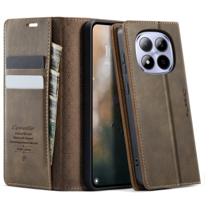 „CaseMe“ Retro Skin atverčiamas dėklas - rudas (Poco M8 Pro / Redmi Note 15 Pro+)