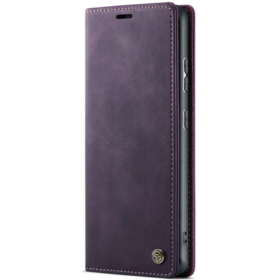 "CaseMe" Retro Skin atvēramais ādas maciņš - violets (Poco M8 / Redmi Note 15 5G)