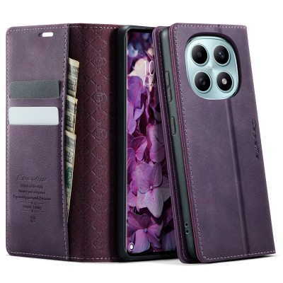 "CaseMe" Retro Skin atvēramais ādas maciņš - violets (Poco M8 / Redmi Note 15 5G)