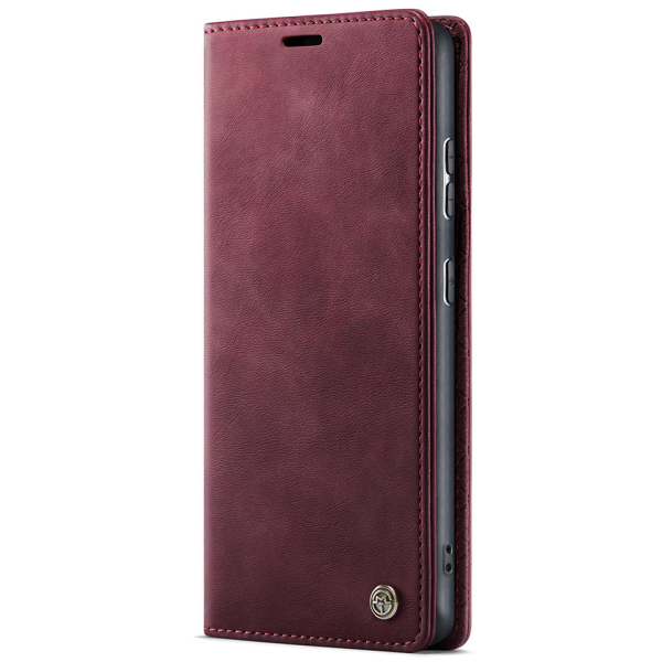 "CaseMe" Retro Skin atvēramais ādas maciņš - bordo (Poco M8 / Redmi Note 15 5G)