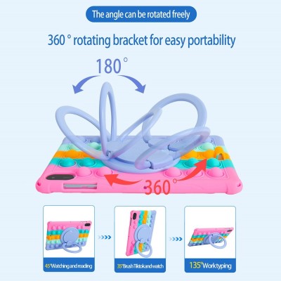 „Popit“ Bubble Kickstand minkšto silikono (TPU) dėklas - rožinis (Honor Pad X9 / X8a)