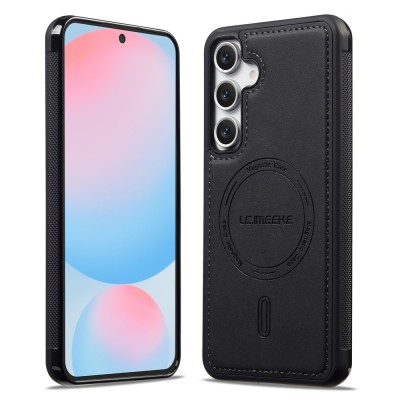 „LC.IMEEKE“ Leather MagSafe kieto silikono (TPU) dėklas - juodas (Galaxy A56)