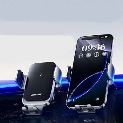 „MOMAX “ automašīnas telefona turētājs / lādētājs (15W) - melns