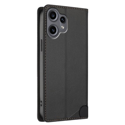 „Hengxin“ atverčiamas dėklas, knygutė - juodas (CMF Phone 2 Pro)