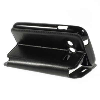 Samsung Galaxy Trend 2 G313 Roar Noble ādas atvēramais melns maciņš / Vacins.lv