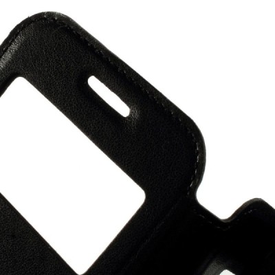 Samsung Galaxy Trend 2 G313 Roar Noble ādas atvēramais melns maciņš / Vacins.lv