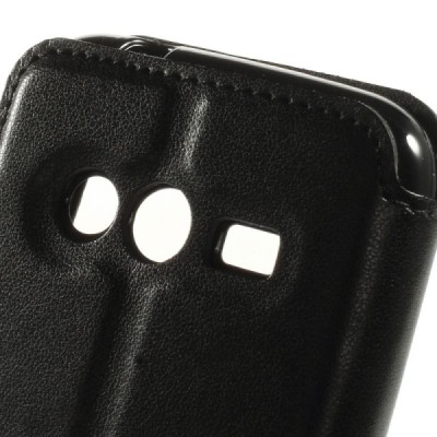 Samsung Galaxy Trend 2 G313 Roar Noble ādas atvēramais melns maciņš / Vacins.lv