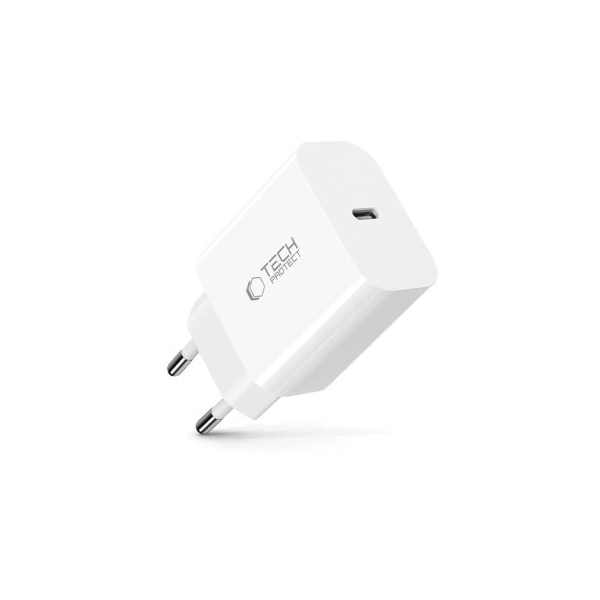 „Tech-Protect“ Quick Charger sieninis įkroviklis (20W) - baltas
