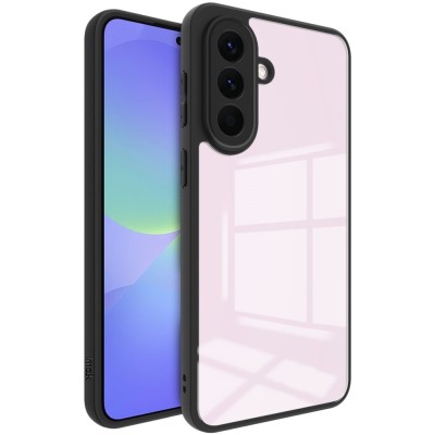 "Imak" Kõva silikoon (TPU) kaaned - läbipaistev / must (Galaxy A57)