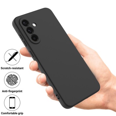 "Shell" hard silicone (TPU) case - black (Galaxy A57)