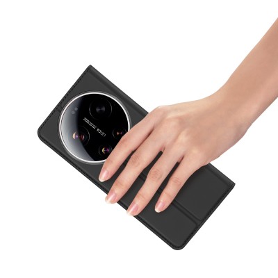 "Dux Ducis" Skin atvērams maciņš - melns (Xiaomi 17 Ultra)