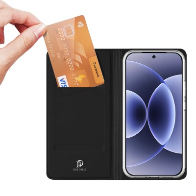 "Dux Ducis" Skin atvērams maciņš - melns (Xiaomi 17)