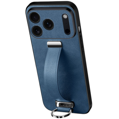 "SULADA" Leather Kickstand Case - Blue (iPhone 17 Pro Max)