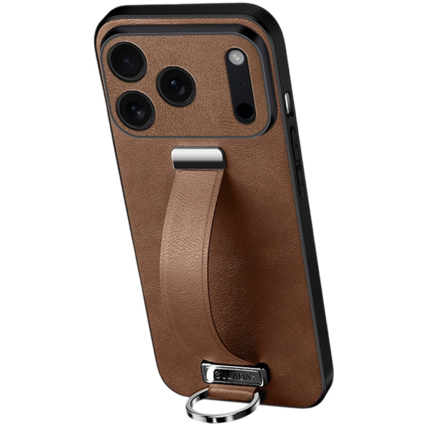 "SULADA" Leather Kickstand ümbris - pruun (iPhone 17 Pro)