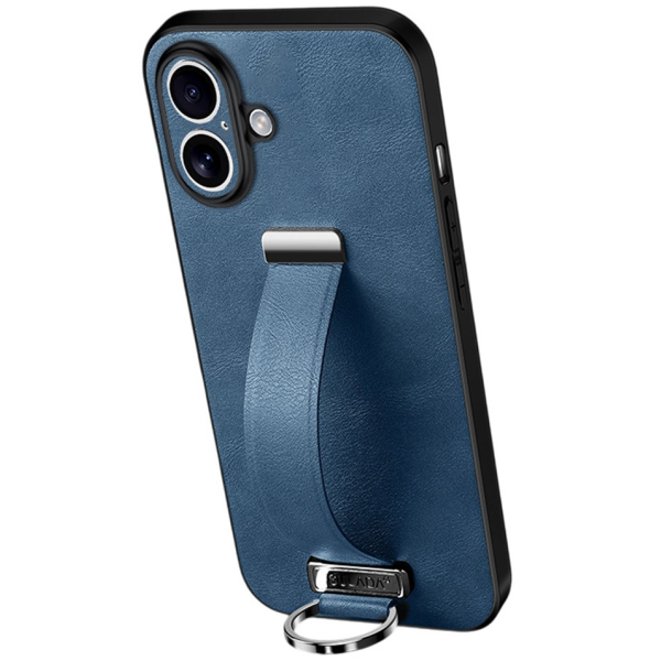 "SULADA" Leather Kickstand Case - Blue (iPhone 17)