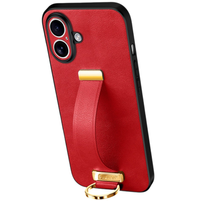 "SULADA" Leather Kickstand ümbris - Punane (iPhone 17)